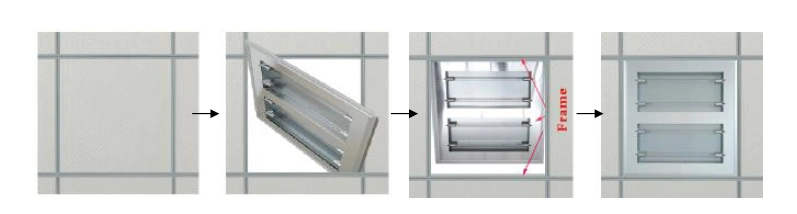 Aluminum Ceiling Embedded UV Sterilizer Lamp Germicidal